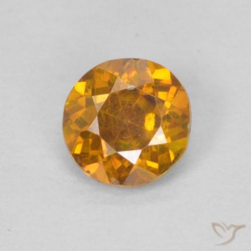 0.36ct Natural Laranja acastanhado Esfalerita, Redondo, SI-I1