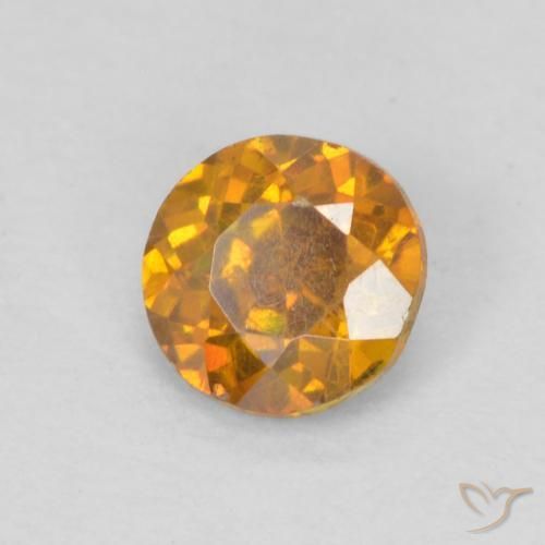 Esfalerita Laranja acastanhado Natural 0.36ct, Redondo, SI-I1