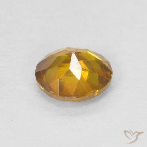 Esfalerita Laranja acastanhado Natural 0.36ct, Redondo, SI-I1