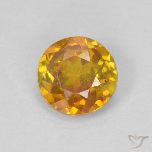 0.69ct Natural Laranja Médio Esfalerita, Redondo, SI-I1