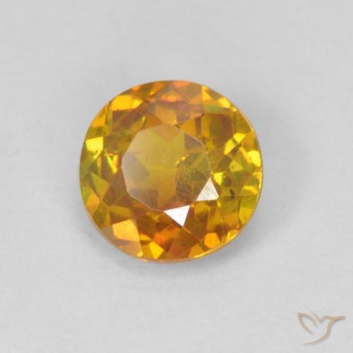 Esfalerita Laranja Médio Natural 0.69ct, Redondo, SI-I1