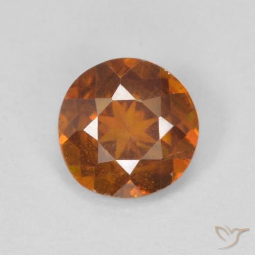 0.92ct Natural laranja avermelhado Esfalerita, Redondo, SI-I1