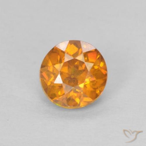 0.57ct Natural Laranja Médio Esfalerita, Redondo, SI-I1