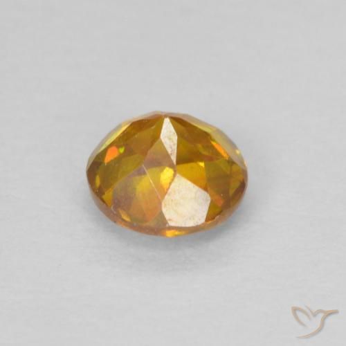 Esfalerita Laranja Médio Natural 0.57ct, Redondo, SI-I1