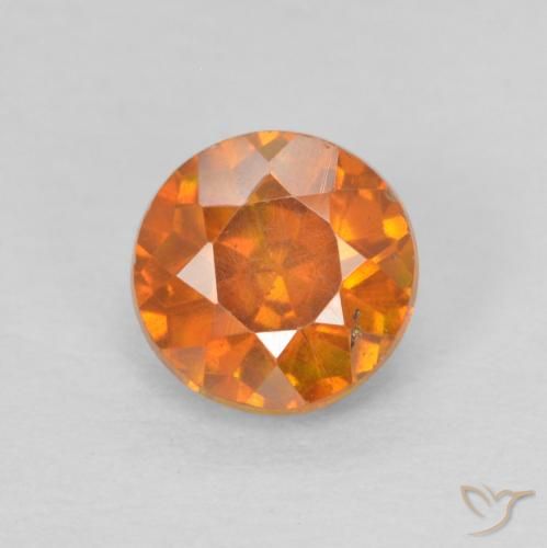 0.81ct Natural Laranja brilhante Esfalerita, Redondo, SI-I1