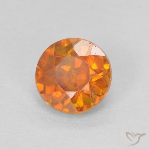 Esfalerita Laranja brilhante Natural 0.81ct, Redondo, SI-I1