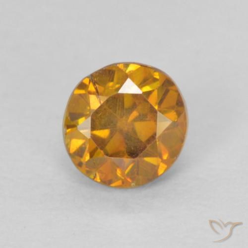 0.46ct Natural Laranja acastanhado Esfalerita, Redondo, SI-I1