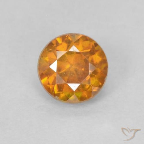 0.38ct Natural Laranja Médio Esfalerita, Redondo, SI-I1