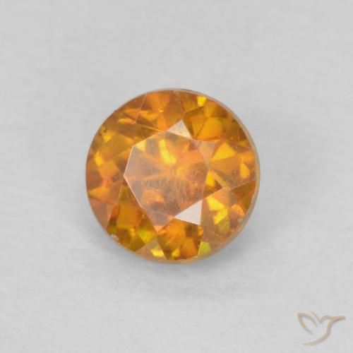 Esfalerita Laranja Médio Natural 0.38ct, Redondo, SI-I1