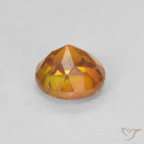 Esfalerita Laranja Médio Natural 0.38ct, Redondo, SI-I1