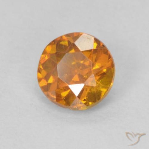 Esfalerita Laranja Médio Natural 0.42ct, Redondo, SI-I1