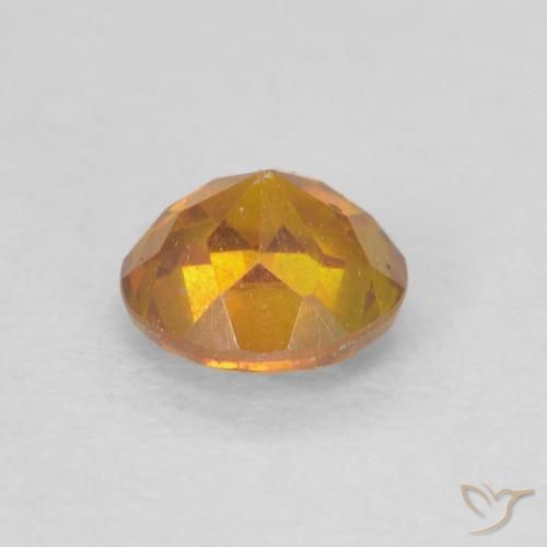Esfalerita Laranja Médio Natural 0.42ct, Redondo, SI-I1