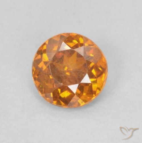 0.38ct Natural Laranja Médio Esfalerita, Redondo, SI-I1