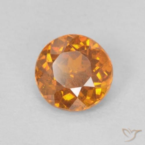 Esfalerita Laranja Médio Natural 0.38ct, Redondo, SI-I1