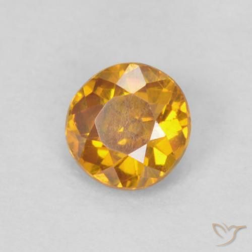 Esfalerita laranja natural 0,20ct, corte redondo, SI-I1