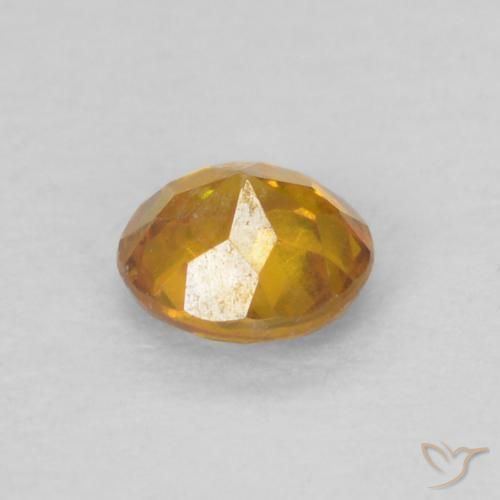 Esfalerita laranja natural 0,20ct, corte redondo, SI-I1