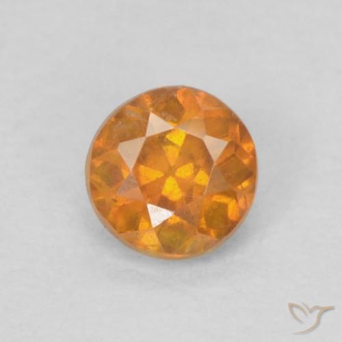 0.22ct Natural Laranja Médio Esfalerita, Redondo, SI-I1