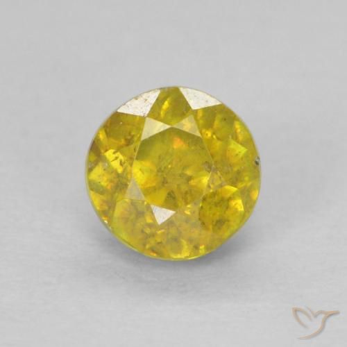 0.55ct Natural Amarelo cibernético Esfalerita, Redondo, VS-SI