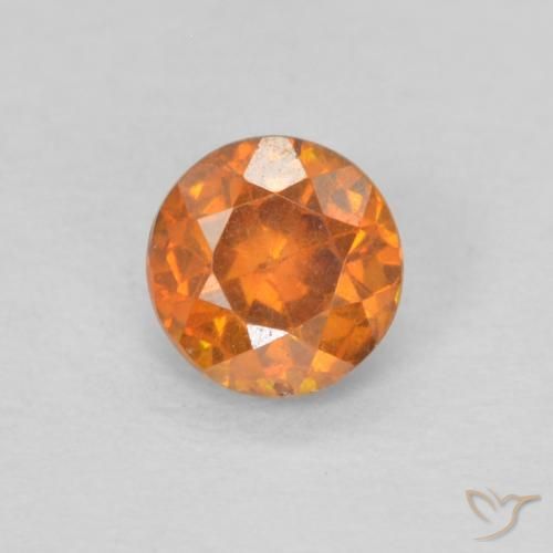 0.32ct Natural Laranja brilhante Esfalerita, Redondo, VS-SI