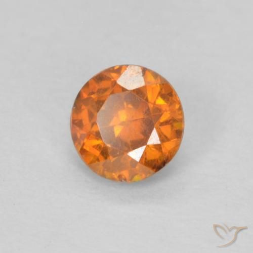 Esfalerita Laranja brilhante Natural 0.32ct, Redondo, VS-SI