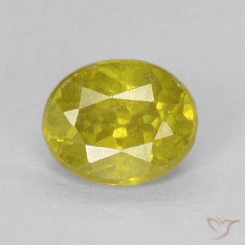 0.59ct Natural amarelo médio Esfalerita, oval, VS-SI