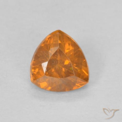 0.38ct Natural Laranja Profundo Esfalerita, Trilhão, VS-SI