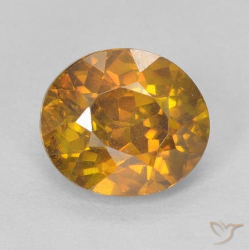 1.43ct Natural Marrom dourado Esfalerita, oval, VS-SI