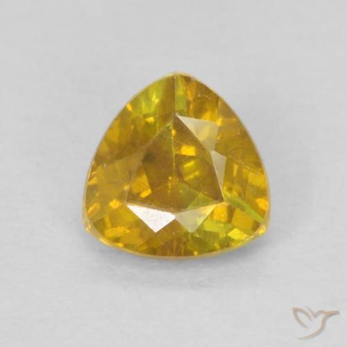 0.45ct Natural Dourado-Laranja Esfalerita, Trilhão, VS-SI