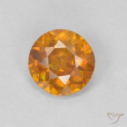 0.48ct Natural damasco laranja Esfalerita, Redondo, SI-I1
