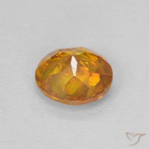 Esfalerita damasco laranja Natural 0.48ct, Redondo, SI-I1