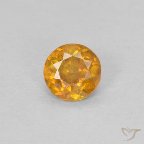 0.24ct Natural mel de laranja Esfalerita, Redondo, SI-I1