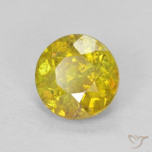 Esfalerita amarelo médio Natural 0.77ct, Redondo, SI-I1