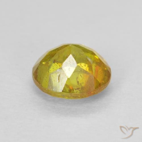 Esfalerita amarelo médio Natural 0.77ct, Redondo, SI-I1