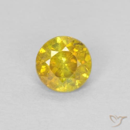 0.33ct Natural Amarelo acastanhado Esfalerita, Redondo, SI-I1
