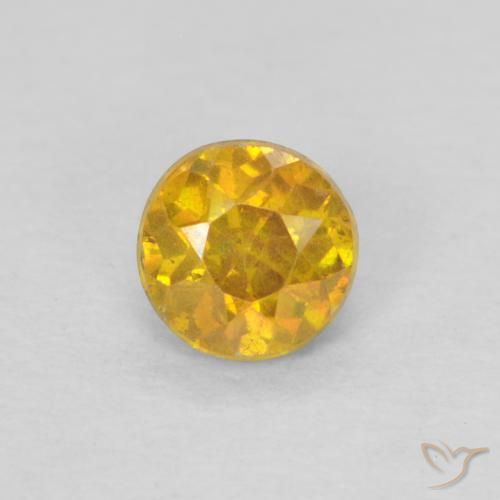 0.36ct Natural Dourado-Laranja Esfalerita, Redondo, SI-I1