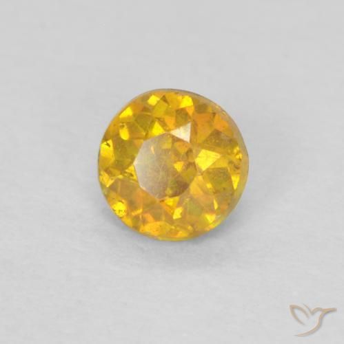 Esfalerita Dourado-Laranja Natural 0.36ct, Redondo, SI-I1