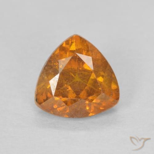 0,66 quilates de esfalerita laranja, 5,2 x 5,1 trilhões de mm cortado da Espanha, Photo A