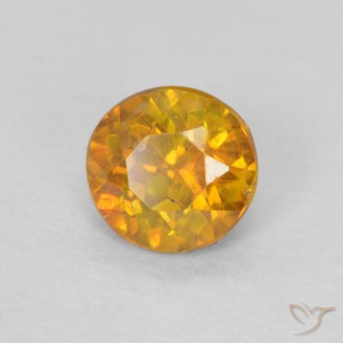 Esfalerita mel de laranja Natural 0.51ct, Redondo, SI-I1