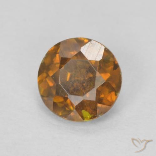 Esfalerita laranja marrom Natural 0.64ct, Redondo, SI-I1