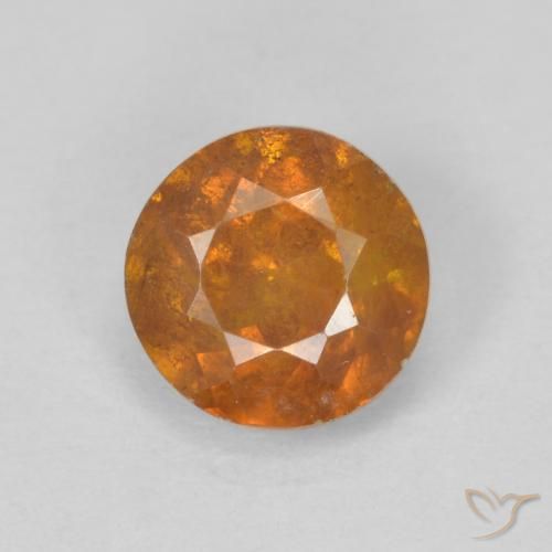 1.12ct Natural Laranja Profundo Esfalerita, Redondo, SI-I1