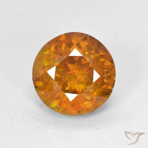 1.94ct Natural Laranja Médio Esfalerita, Redondo, I1