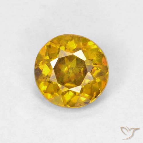 0.71ct Natural damasco laranja Esfalerita, Redondo, VS-SI