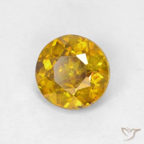 Esfalerita damasco laranja Natural 0.71ct, Redondo, VS-SI