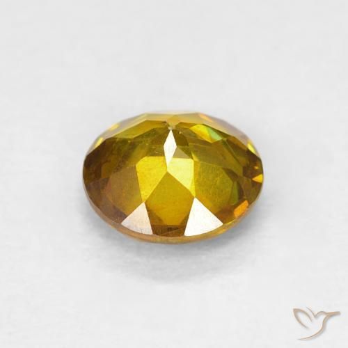 Esfalerita damasco laranja Natural 0.71ct, Redondo, VS-SI