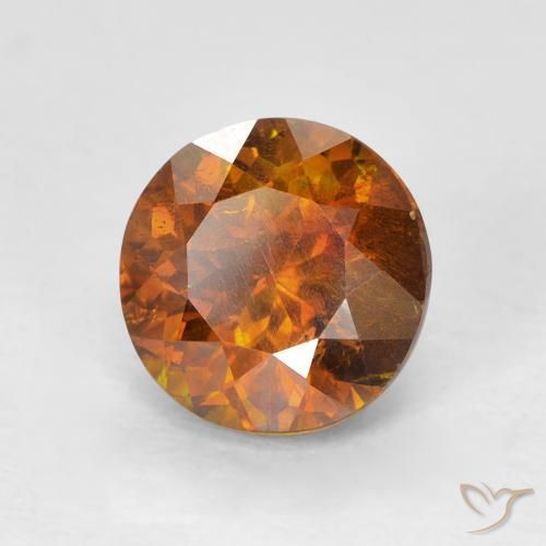 Esfalerita Medium Dark-Orange Natural 2.27ct, Redondo, SI-I1