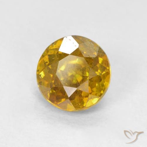 1.22ct Natural Mel amarelo Esfalerita, Redondo, SI-I1