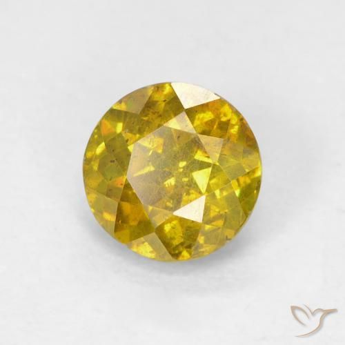 Esfalerita ouro amarelado Natural 1.31ct, Redondo, SI