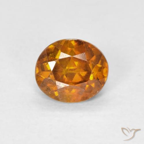 0.78ct Natural Laranja acastanhado Esfalerita, oval, VS-SI