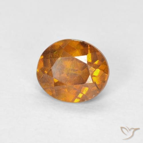 Esfalerita Laranja acastanhado Natural 0.78ct, oval, VS-SI