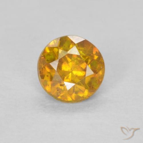 0.34ct Natural Amarelo dourado Esfalerita, Redondo, SI-I1